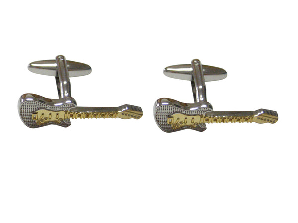Gold and Silver Toned Electric Guitar Cufflinks