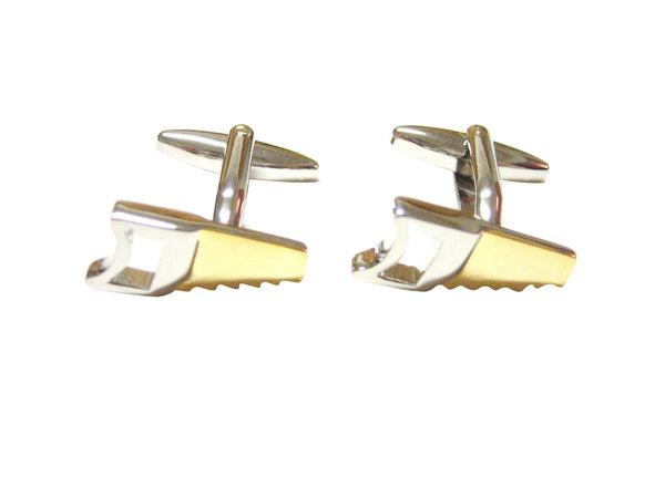 Gold and Silver Toned Saw Cufflinks