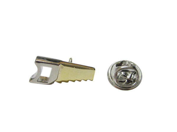 Gold and Silver Toned Saw Tool Lapel Pin