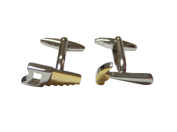 Gold and Silver Toned Saw and Hammer Cufflinks