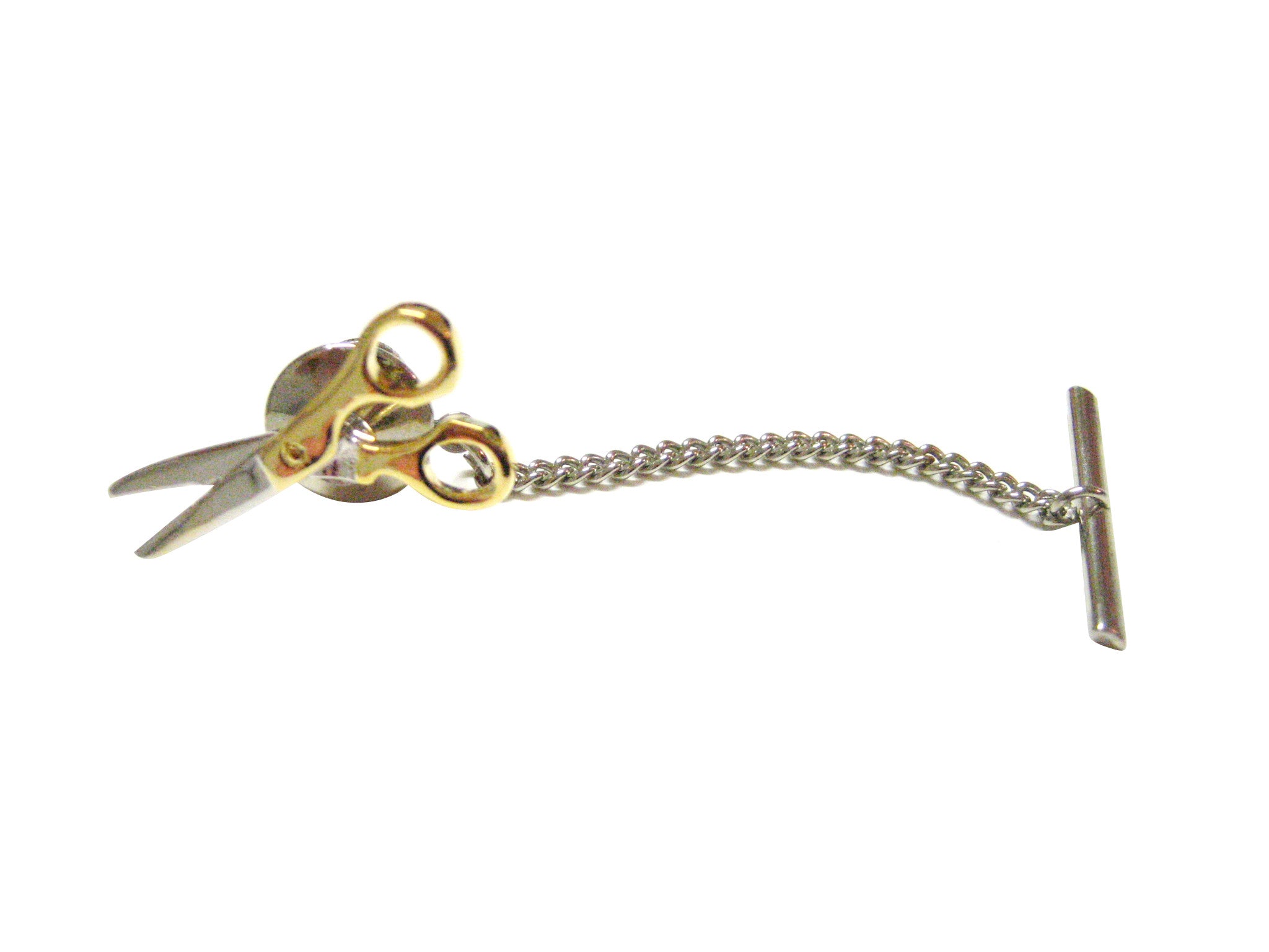 Gold and Silver Toned Scissor Tie Tack