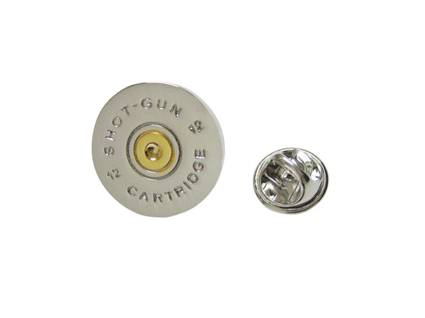 Gold and Silver Toned Shot Gun Shell Design Lapel Pin