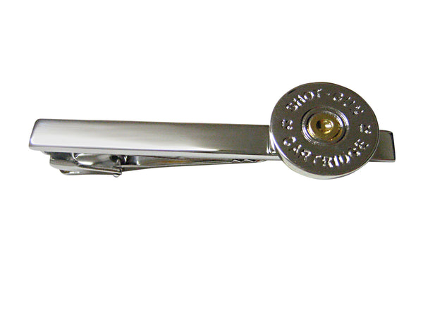 Gold and Silver Toned Shot Gun Shell Design Square Tie Clips