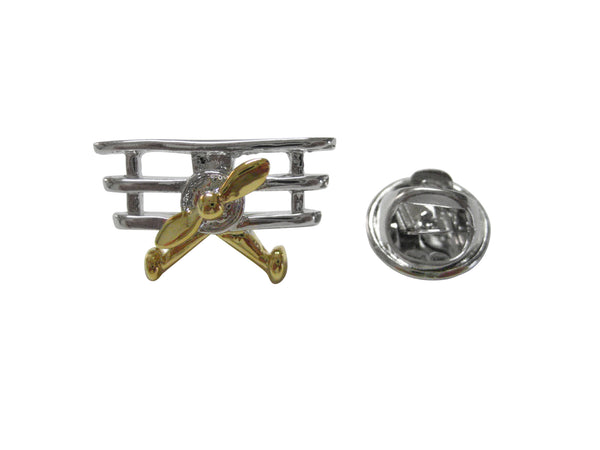Gold and Silver Toned TriPlane Lapel Pin