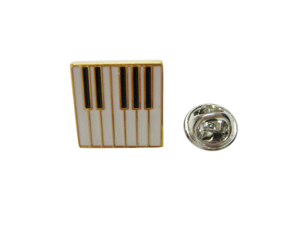 Gold and White Toned Piano Key Lapel Pin