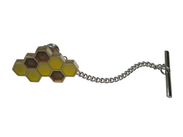 Gold and Brown Toned Honey Bee Honey Comb Tie Tack
