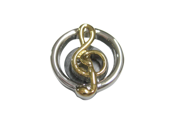 Gold and Silver Toned Circular Musical Treble Note Magnet