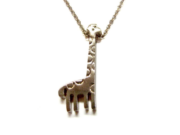 Golden Brass Toned Giraffe Pendant Necklace