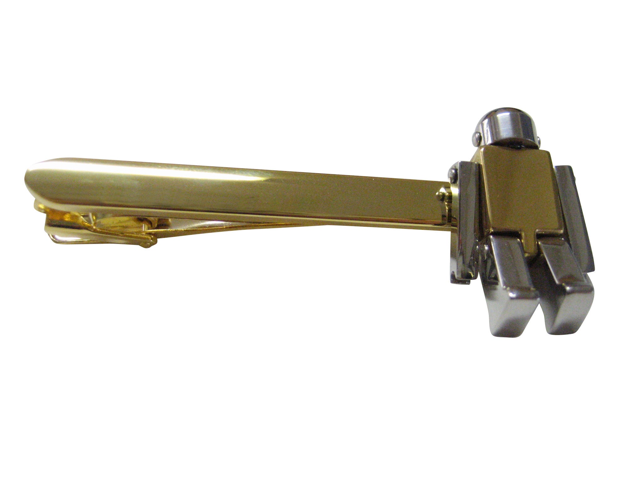 Golden Chrome Robot with Gold Toned Tie Clips