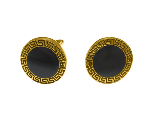 Golden Circular Design Cufflinks