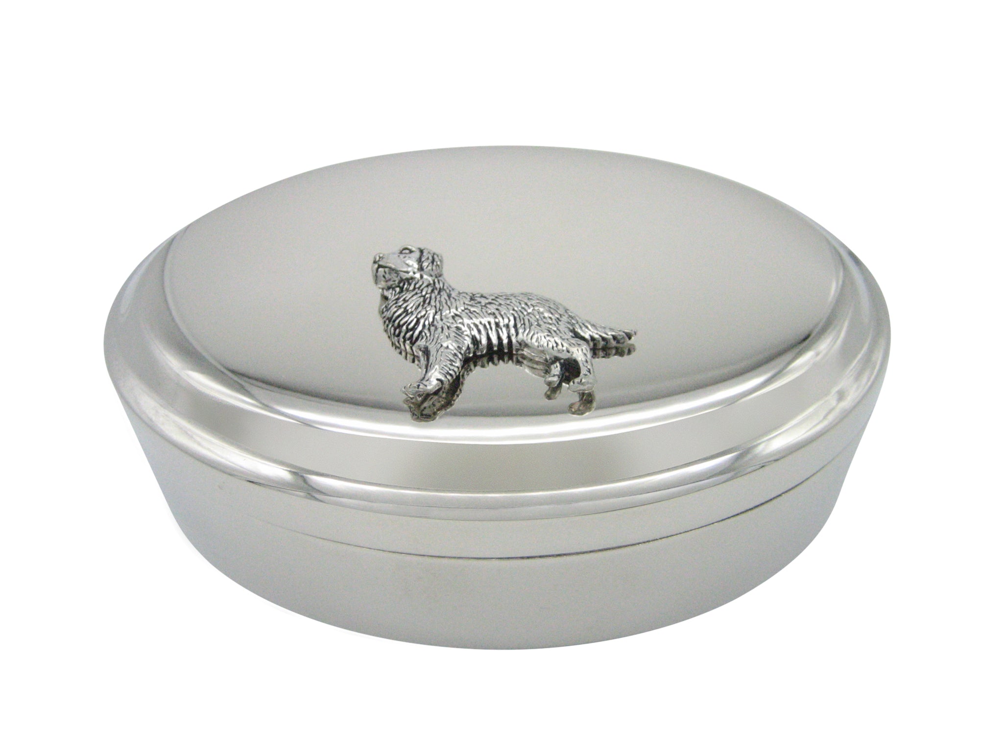 Golden Retriever Dog Pendant Oval Trinket Jewelry Box