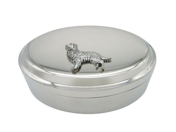 Golden Retriever Dog Pendant Oval Trinket Jewelry Box