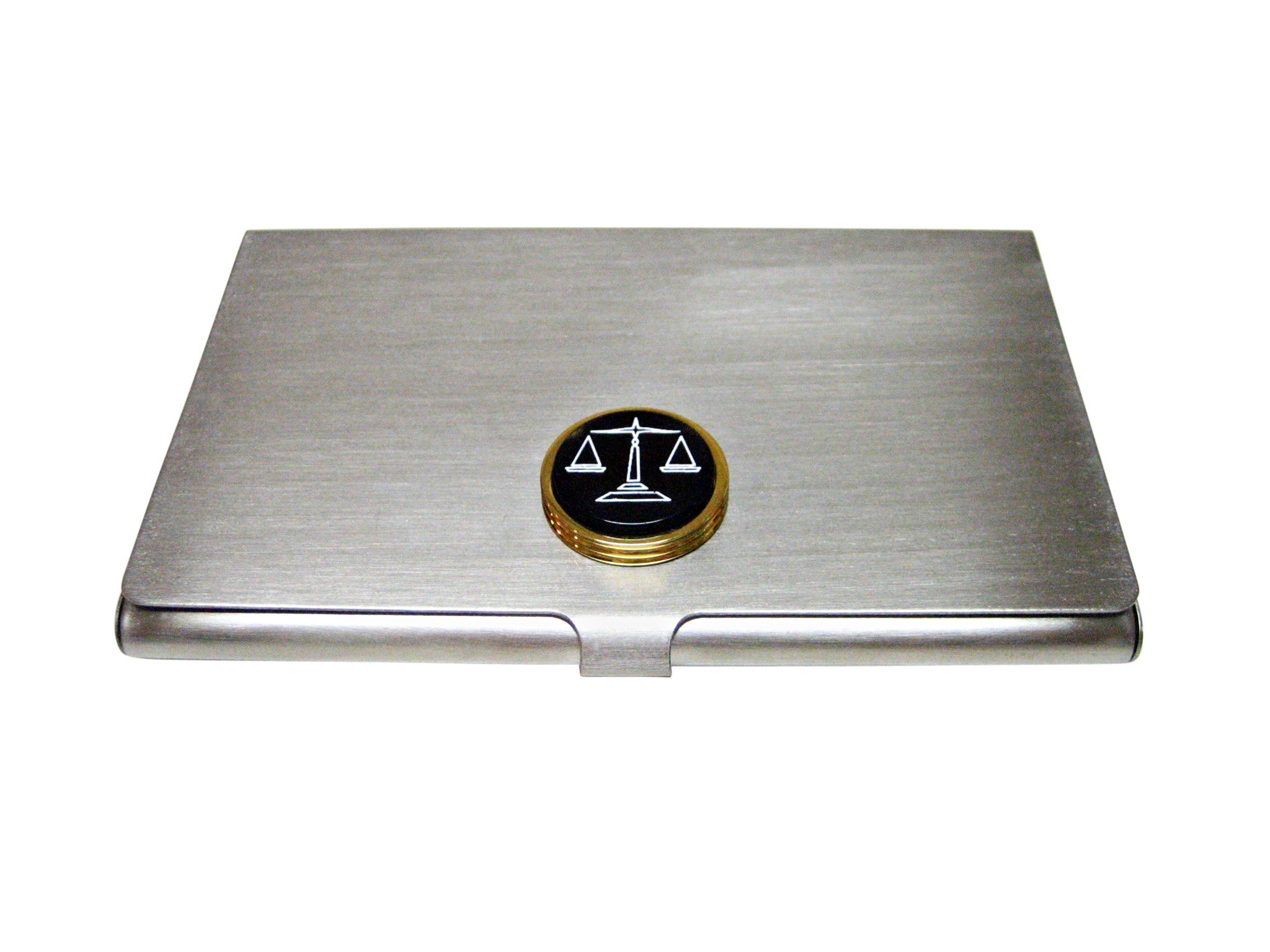 Golden Scale of Justice Business Card Holder