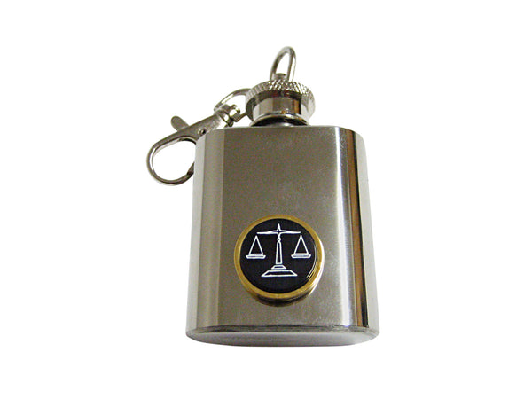Golden Scale of Justice Law 1 Oz. Stainless Steel Key Chain Flask