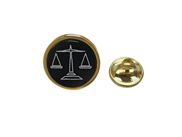 Golden Scale of Justice Law Lapel Pin