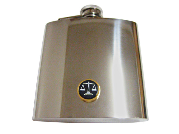 Golden Scale of Justice 6 Oz. Stainless Steel Flask