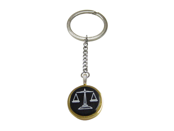 Golden Scale of Justice Law Pendant Keychain