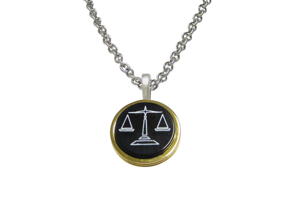 Golden Scale of Justice Law Pendant Necklace
