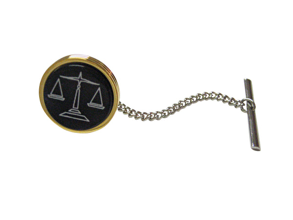 Golden Scale of Justice Law Tie Tack