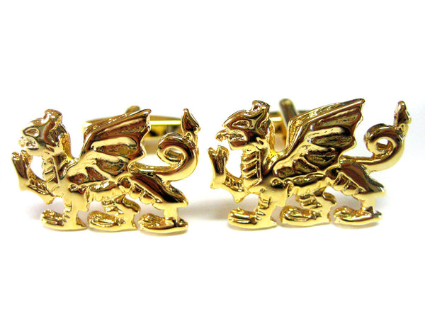 Golden Welsh Dragon Cufflinks