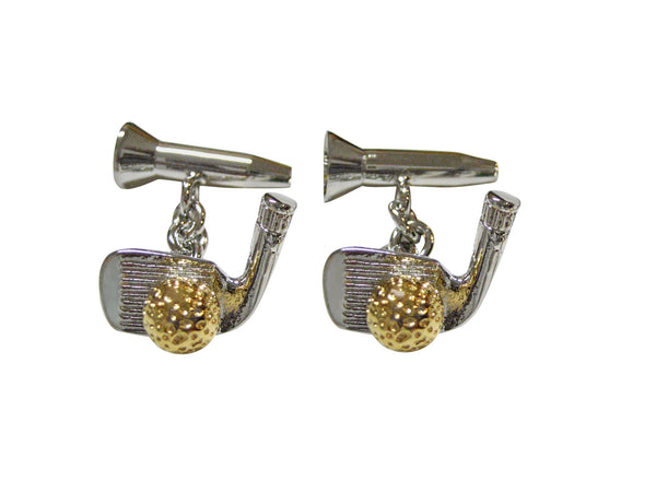 Golf Club and Tee Cufflinks