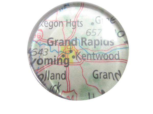 Grand Rapids Michigan Map Pendant Magnet