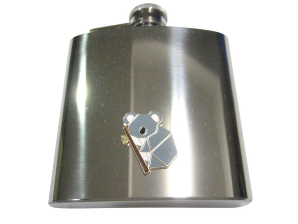 Gray Toned Origami Climbing Koala 6oz Flask