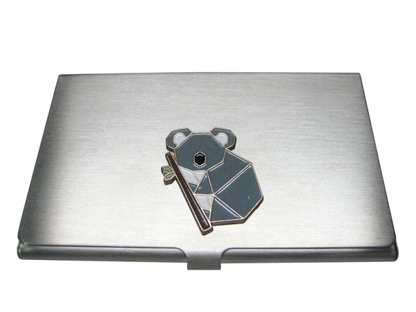 Gray Toned Origami Climbing Koala Business Card Holder