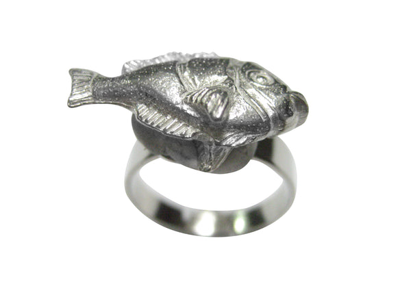 Gray Toned Tropical Fish Adjustable Size Fashion Ring