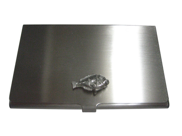 Gray Toned Tropical Fish Business Card Holder