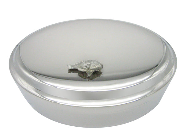 Gray Toned Tropical Fish Pendant Oval Trinket Jewelry Box