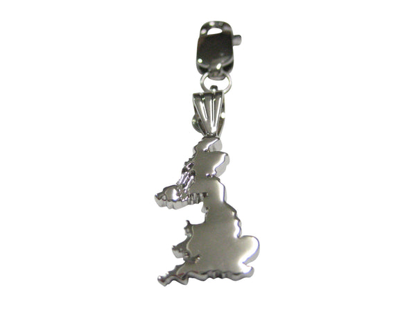 Great Britain Country Map Shape Pendant Zipper Pull Charm