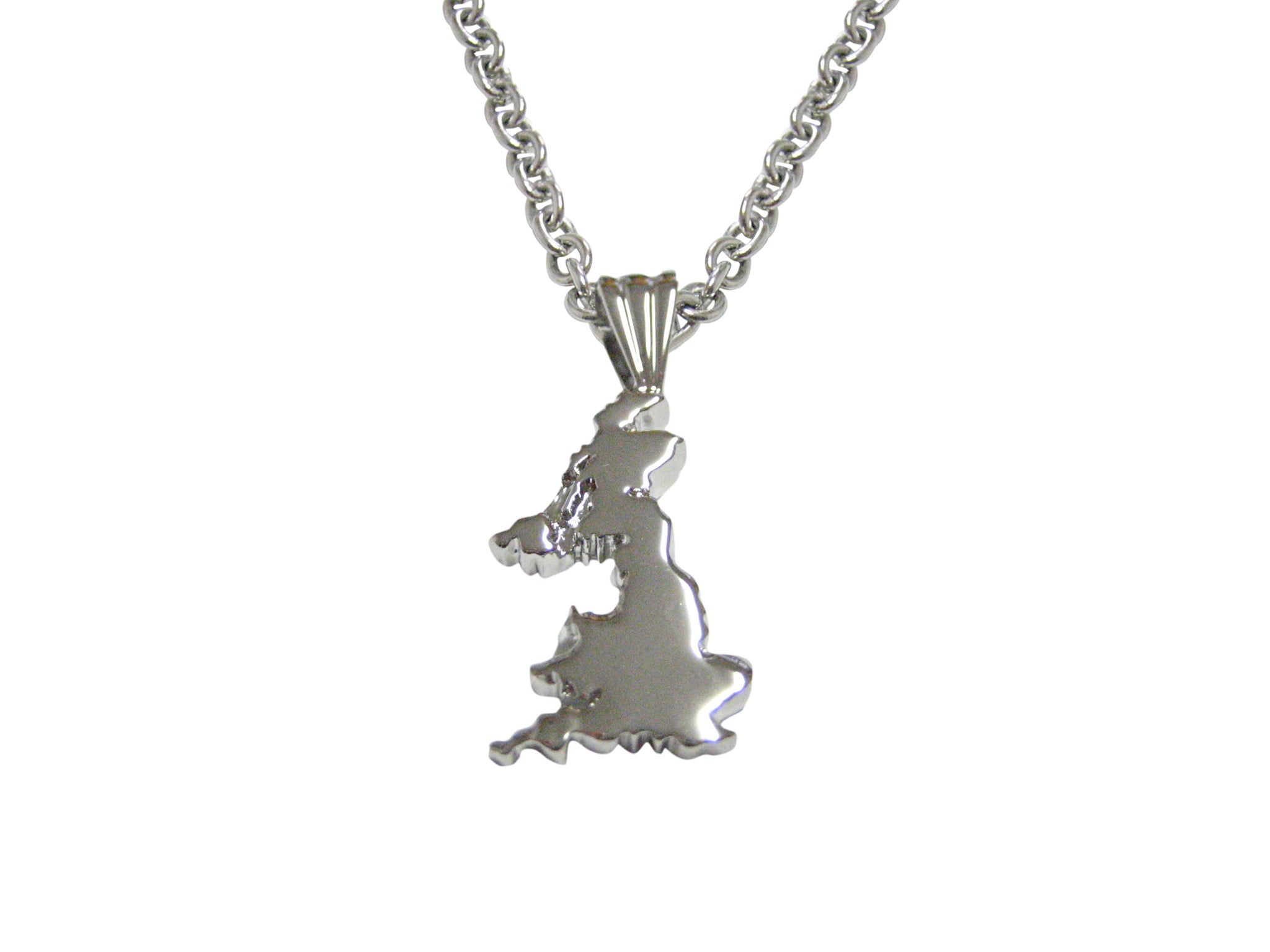 Great Britain Map Shape Pendant Necklace