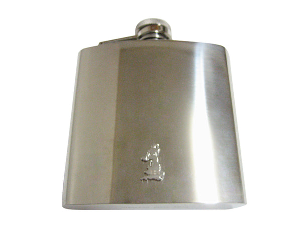 Great Britain Map Shape and Flag Design 6 Oz. Stainless Steel Flask