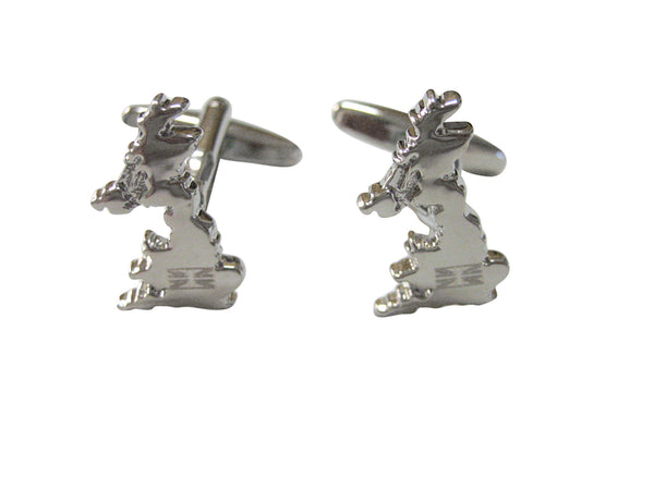 Great Britain Map Shape and Flag Design Cufflinks
