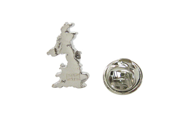 Great Britain Map Shape and Flag Design Lapel Pin