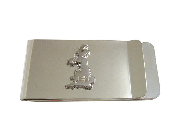 Great Britain Map Shape and Flag Design Money Clip
