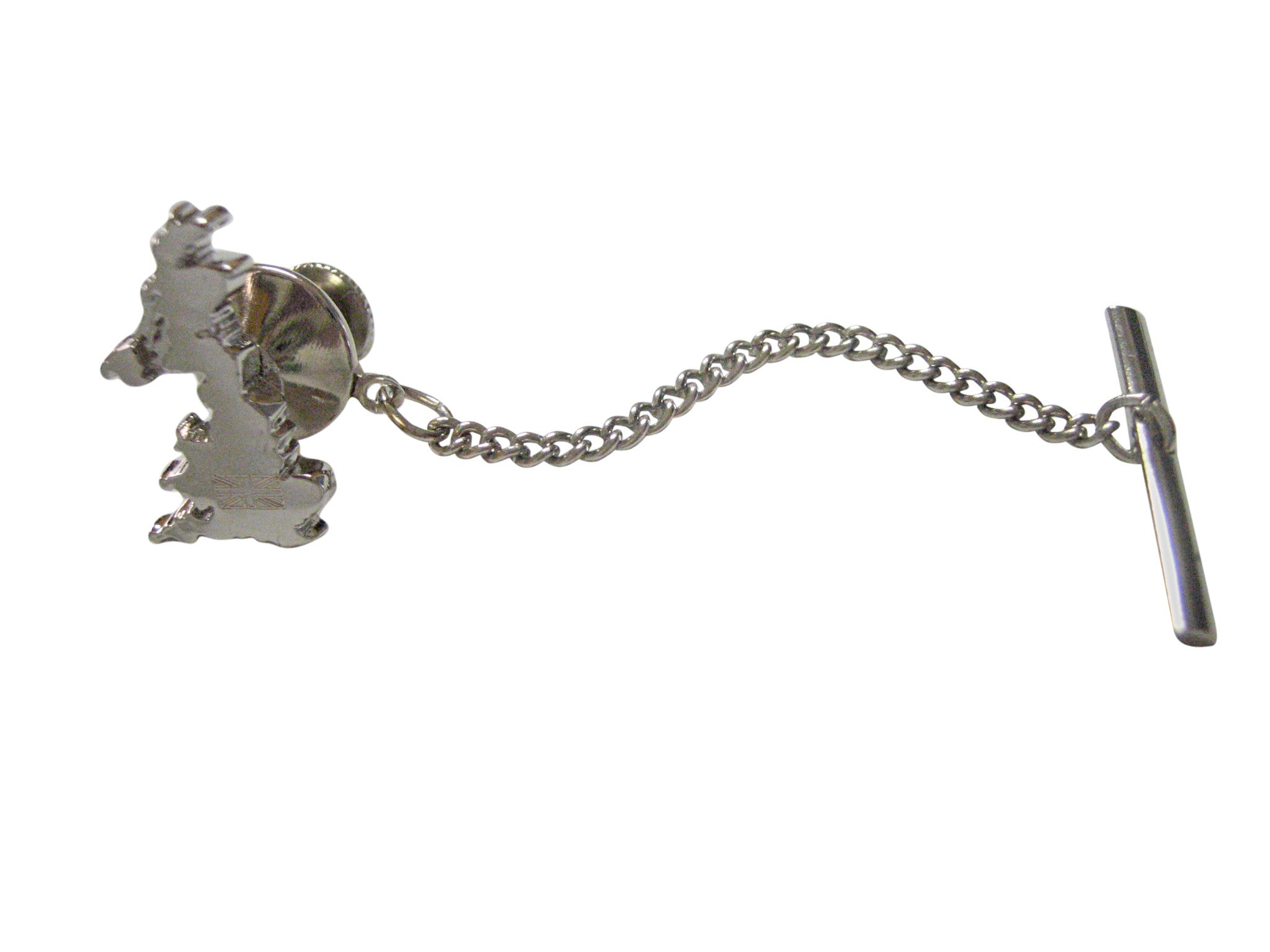 Great Britain Map Shape and Flag Design Tie Tack
