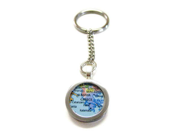 Greece Map Pendant Keychain