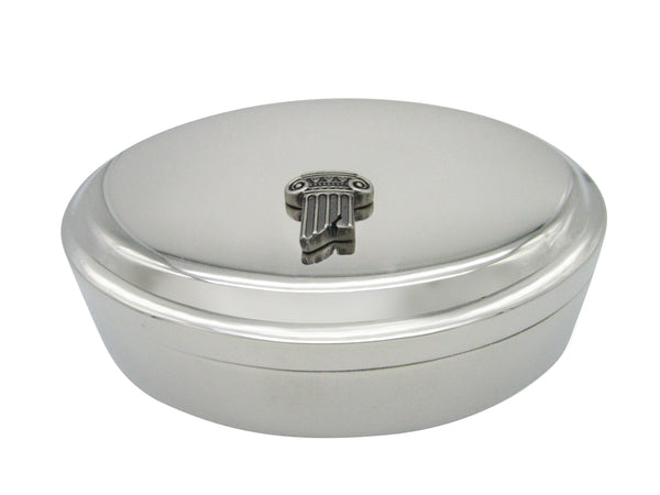 Greek Column Pendant Oval Trinket Jewelry Box