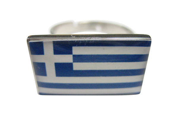 Greek Greece Flag Adjustable Size Fashion Ring