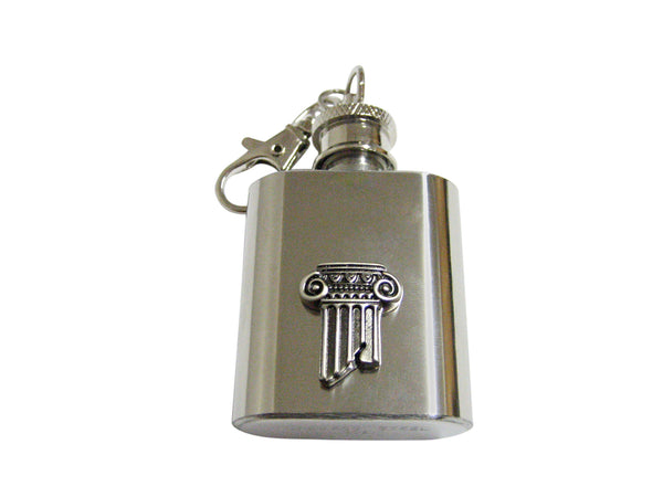 Greek Historical Column 1 Oz. Stainless Steel Key Chain Flask