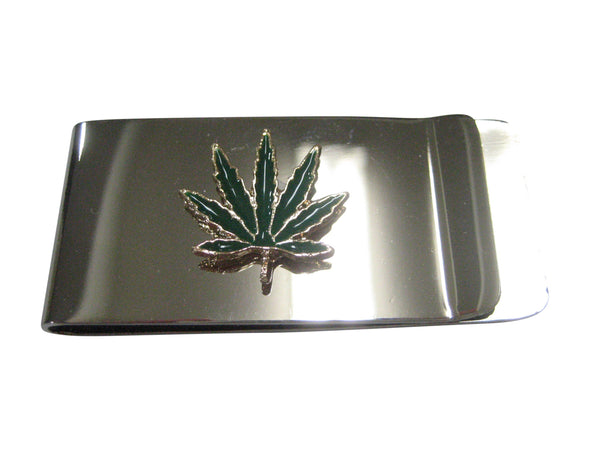 Green Marijuana Weed Leaf Money Clip