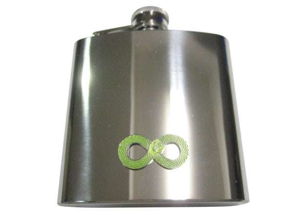 Green Toned Infinity Snake Ouroboros 6oz Flask