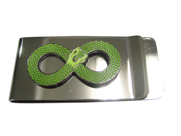 Green Toned Infinity Snake Ouroboros Money Clip