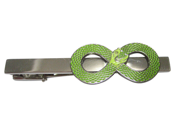 Green Toned Infinity Snake Ouroboros Tie Clip