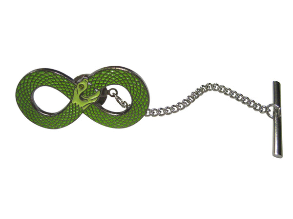 Green Toned Infinity Snake Ouroboros Tie Tack