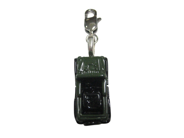 Green Toned Jeep Car Pendant Zipper Pull Charm