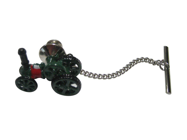 Green Toned Steam Powered Tractor Engine Tie Tack
