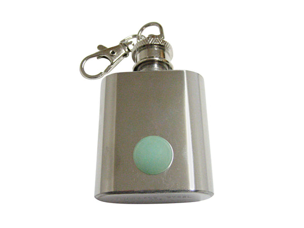 Green Aventurine Gemstone 1 Oz. Stainless Steel Key Chain Flask